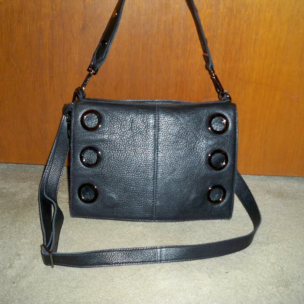Hammitt Montana Black Leather Handbag Gunmetal Hardware-EUC!!, $575 **RARE**